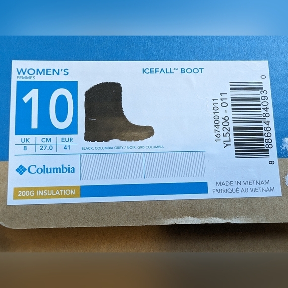 Columbia Womens waterproof Winter Boots, black Size 10 New in box - Picture 10 of 10
